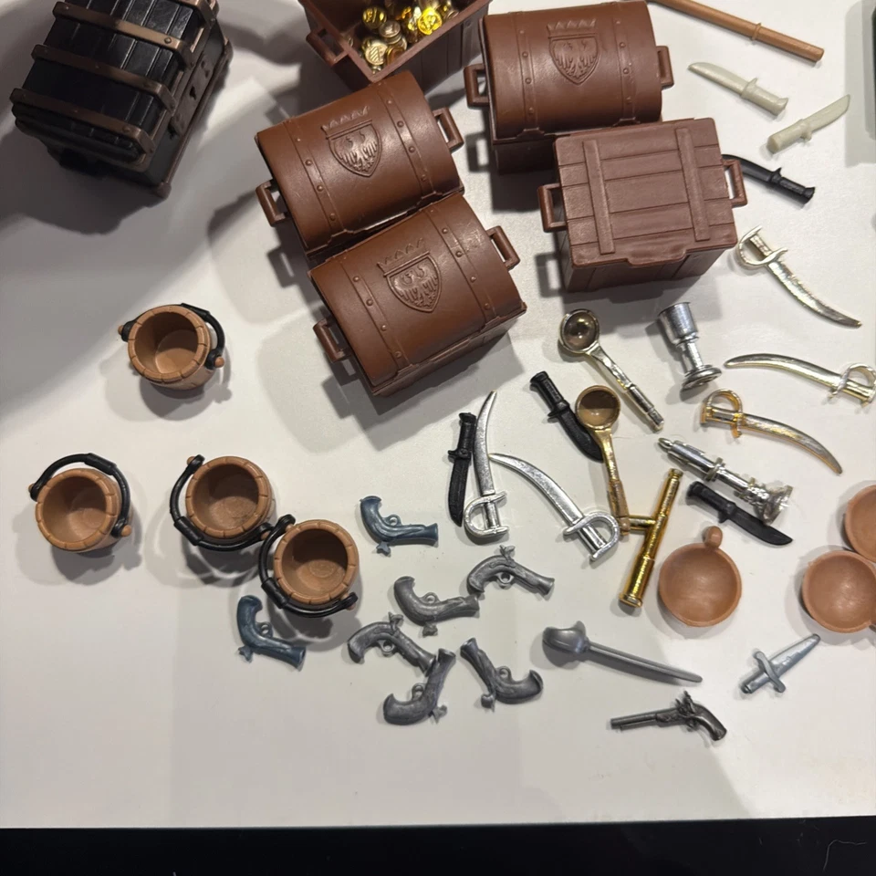 PLAYMOBIL vintage lot pirates coffre carte trésor Armes set 3542 de 1978 / 3550 - Photo 2/4