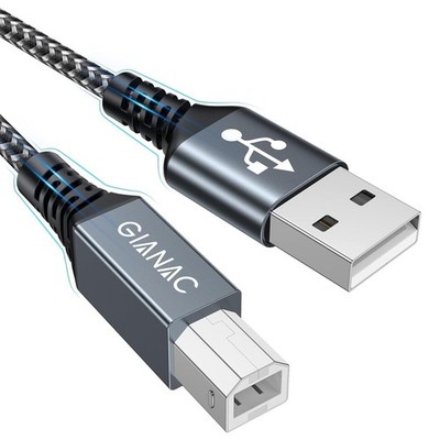 2m USB Drucker Kabel A auf B Scanner Kabel Nylon Braided USB 2.0 Typ B