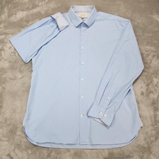 Ted Baker Shirt Mens 16.5 34/35 Blue Endurance Slim Fit Stretch Dress Shirt