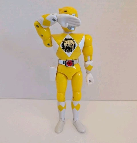 Vtg Mighty Morphin Power Rangers Yellow Ranger 8" figure Bandai 1994 Karate Chop