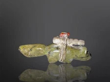 Native American 1970’s Zuni Carved Stone Wolf Fetish By Edna Leki (d.)