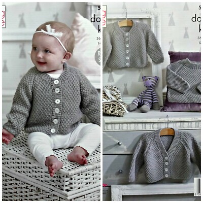 King Cole Baby Knitting Pattern 5334 In DK Cardigans And Sweater