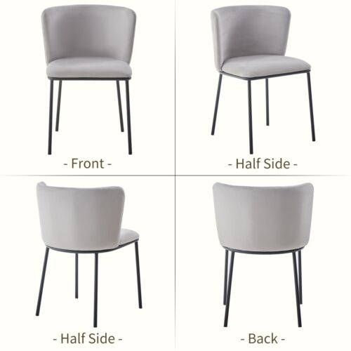 Lux Grey Velvet Dining Chairs Set 2 4 6 Kitchen Chairs Armchairs for Dining Room - Picture 5 of 45