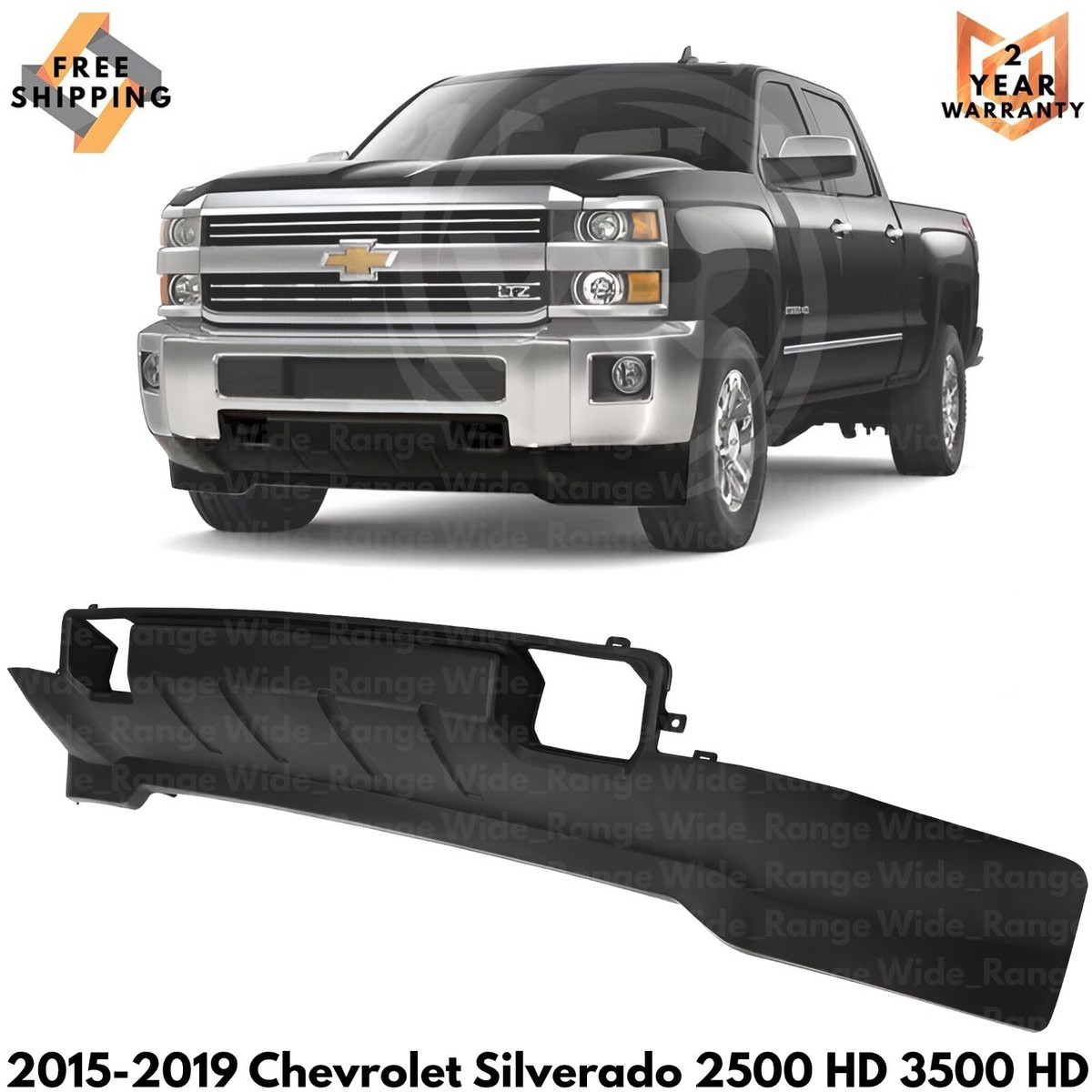 Primed Front Bumper Lower Valance For 2015-2018 GMC Sierra 2500HD & 3500HD – Direct Fit