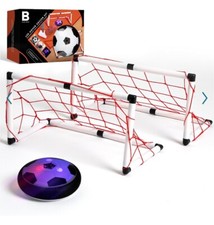 NEW Black Series LED Hover Indoor Soccer Game Set w/2 Goals. Play In Dark