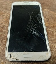 CRACKED AS IS PLEASE READ Samsung Galaxy S5 SM-G900V 16GB Shimmery White Verizon