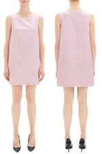 NWT 395 Theory Cotton Satin Easy Sleeveless Shift Dress Size S