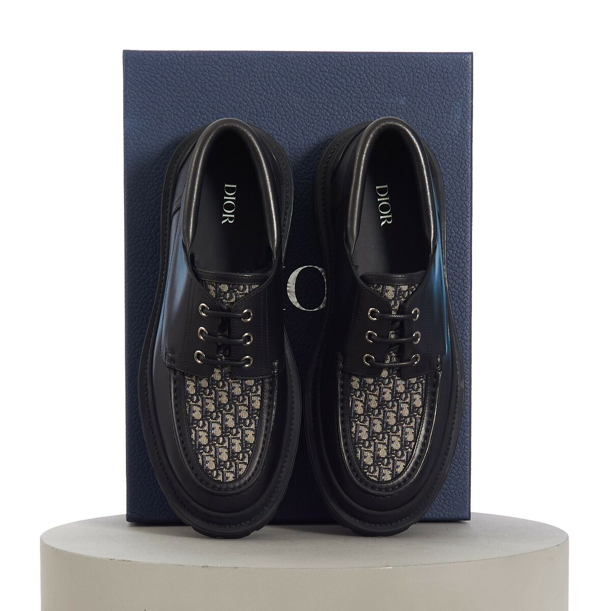 DIOR 1100$ Black Leather Explorer Boat Shoes - Oblique DIOR 1100$ Black Leather Explorer Boat Shoes - Oblique