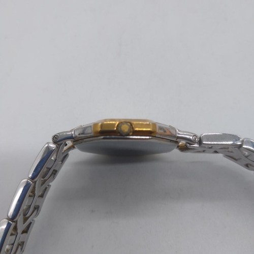 Reloj de cuarzo Yves Saint Laurent YSL esfera blanca plata oro octágono vintage usado - Imagen 6 de 7