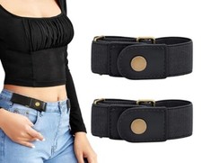 2pcs No Buckle Belt Women,Belt Elastic Comfortable Invisible for Jeans