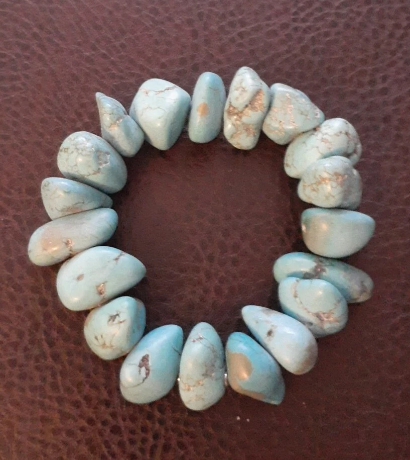 Pulsera QVC Diseñador Turquesa Fina Cuentas Talla Grande Firmada Foto 3 de 4