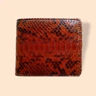 FREE SHIPPING Genuine Snakeskin Leather Men's Bifold Wallet - Brown
