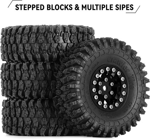 Super Soft Sticky 1.0 Beadlock Tires for Micro Crawler - Dimensions: 57x22mm - Picture 5 of 8