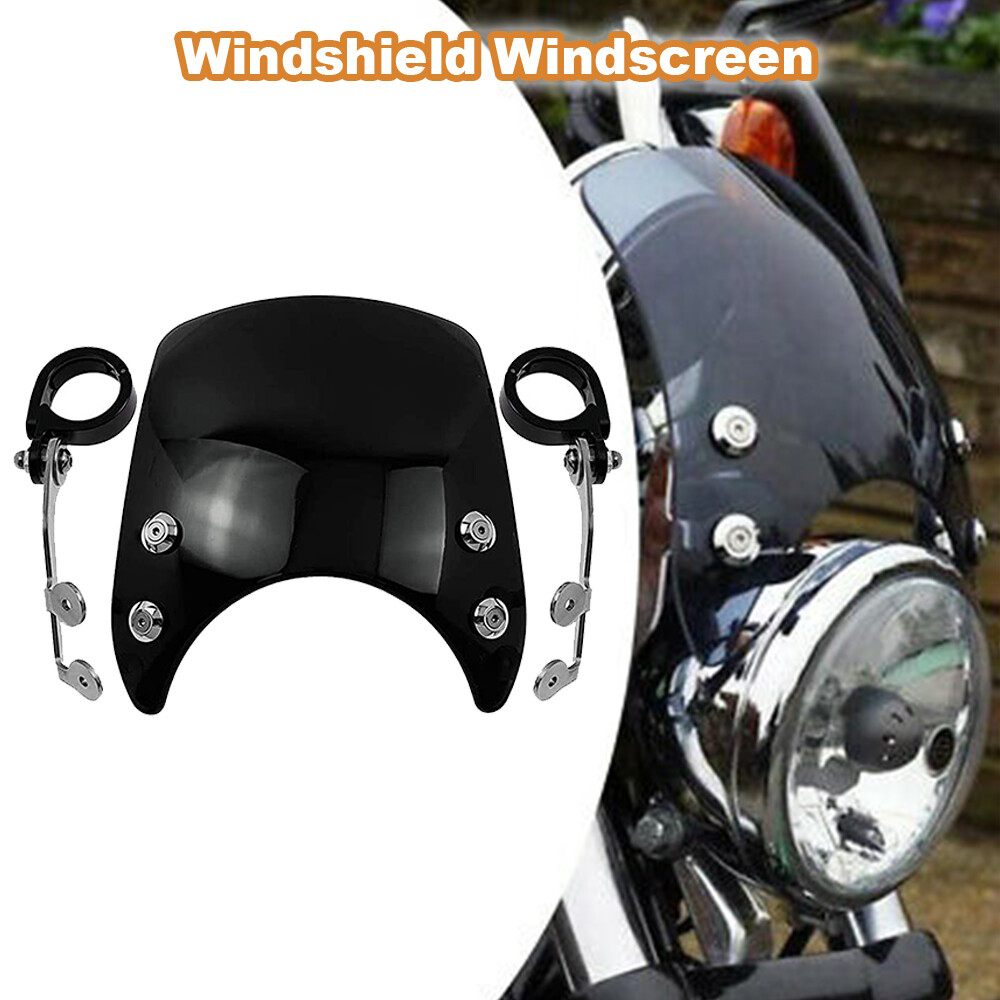 5-7" Headlight Windshield Windscreen w/ Bracket For Harley Sportster 883 1200 48 5-7" Headlight Windshield Windscreen w/ Bracket For Harley Sportster 883 1200 48