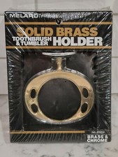 Vintage Melard Solid Brass Chrome Toothbrush Tumbler Holder Wall Mount NEW