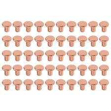 100 Pack 1/8" x 5/32" Flat Head Copper Solid Rivets Fasteners