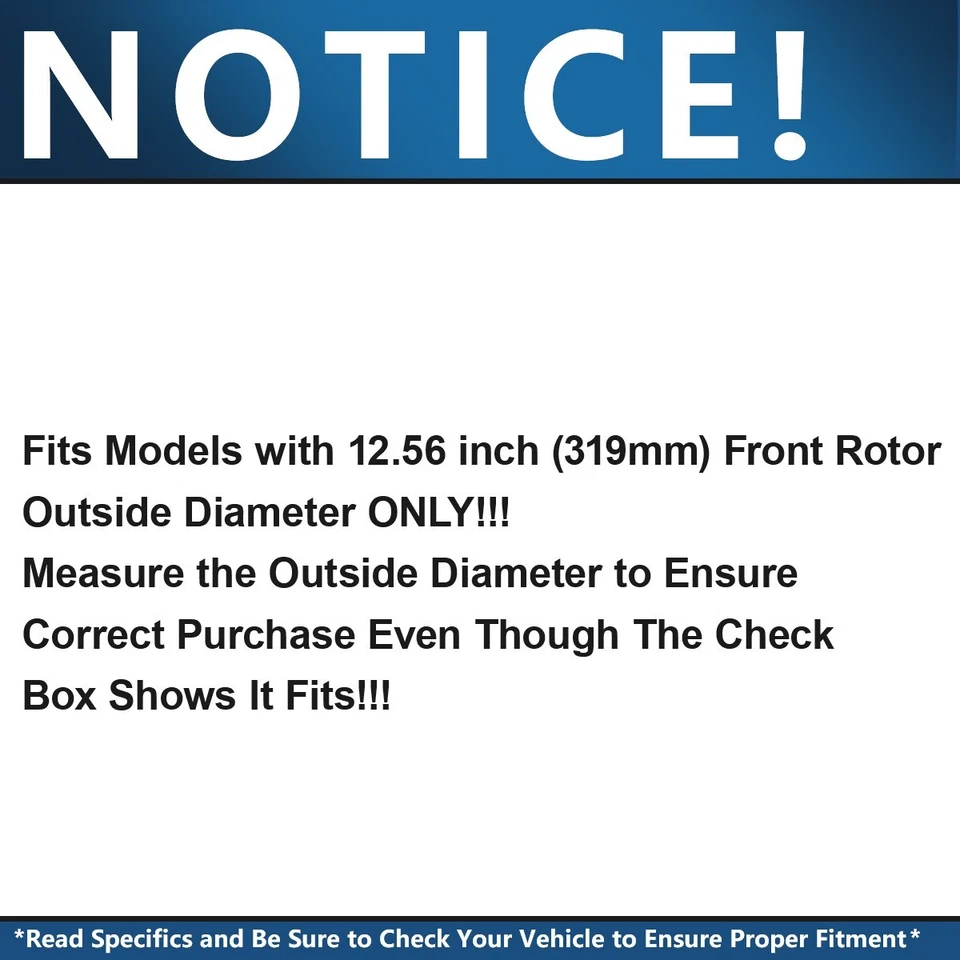 319mm Front Disc Rotors Brake Pad for 2005-2009 Toyota Tacoma FJ Cruiser 4Runner - Изображение 2 из 4