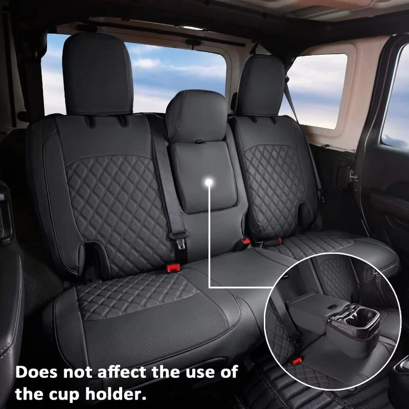 FOR 2007-2024 JEEP WRANGLER UNLIMITED MOTOPTES CUSTOM CAR SEAT LEATHER CUSHIONS - Image 4 of 4
