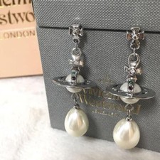 Vivienne Westwood Earrings Pierce Orb Tiny Pearl Silver NO BOX EJ836