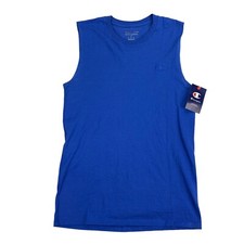 Champion Mens Classic Jersey Muscle Sleeveless T-Shirt Blue S