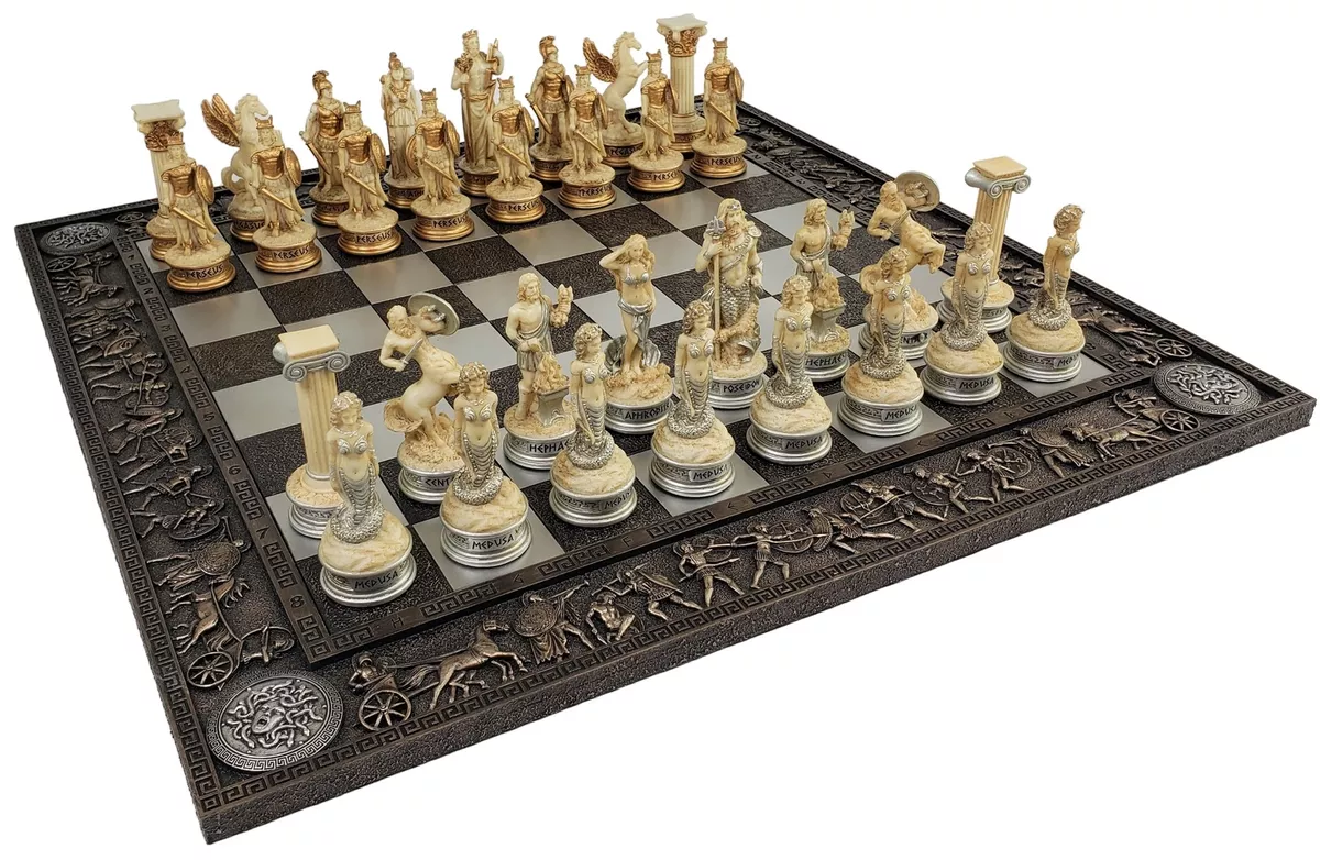 16 Black and White Marble Chess Set – Chess House