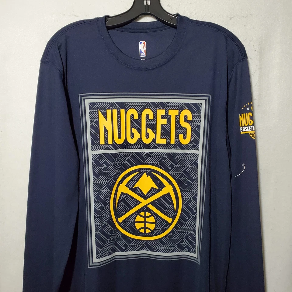 Denver Nuggets Shirt Men’s XL Blue Long Sleeve Logo Crewneck  - Image 2 of 4