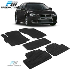 Fits 08-17 Mitsubishi Lancer Heavy Duty Latex Floor Mats Front & Rear Full Set