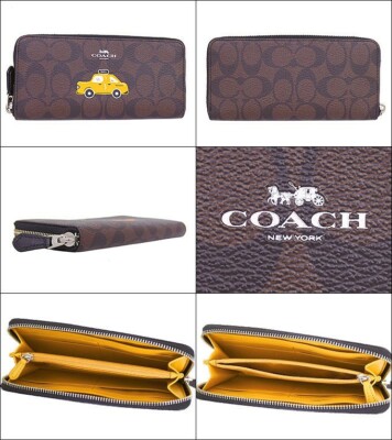 COACH 財布 COACH F57822 NYC TAXI SLIM ACCORDION ZIP AROUND LONG WALLET NWT | eBay