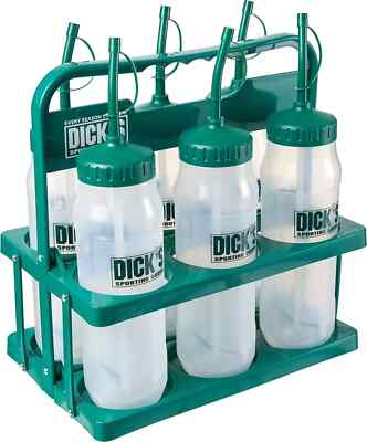 DICKS SPORTING GOODS STRAW BOTTLE CARRIER W/ 6 BOTTLES NEW UNUSED  ORIG SEALEDPK