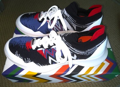 MISSONI x ACBC 'Fly Chevron' Men's Unisex Knit Sock Running Sneakers 8 Wht *NIB*