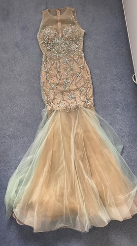 Crystal Mermaid Party Prom Embellished Dress UK8 £1549 Ball Terani Couture - 第 23/23 張圖片