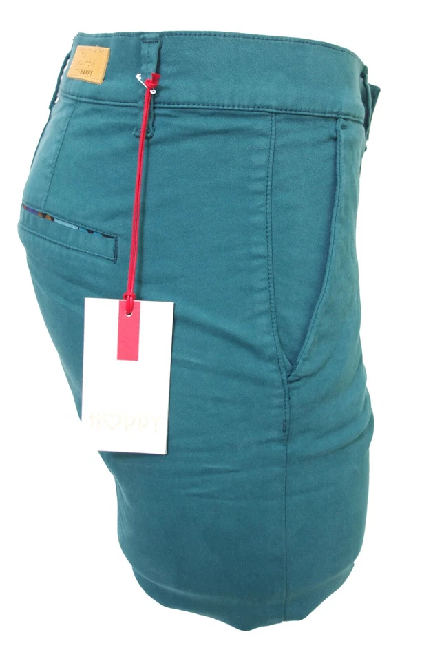 HAPPY Pantalon chino Joy vert epicea femme cigarette slim stretch - Photo 3/4