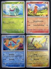 S&V 151 COSTCO Cosmos Promo 4 Card Lot - Bulbasaur Charmander Pikachu Squirtle