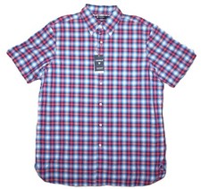Daniel Cremieux Short Sleeve Shirt Large Vivacious Pink Check Supima NWT DSS515