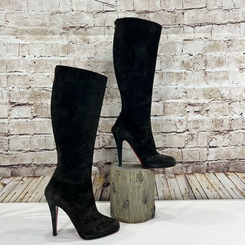 christian louboutin knee high platform boots