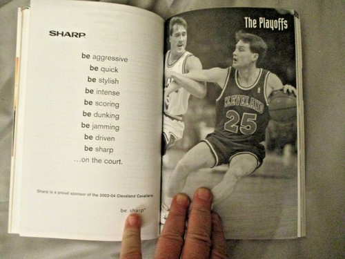 2003-04 CLEVELAND CAVALIERS MEDIA GUIDE Yearbook LEBRON JAMES ROOKIE 2004 AD - Picture 9 of 12