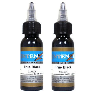 Genuine Intenze Tattoo Ink True Black 60ml (2 x 30ml bottles) AU Seller