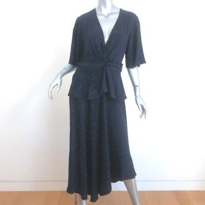 A.L.C. Avi Twist-Front Asymmetric Midi Dress Navy Striped Silk Size 10 | eBay A.L.C. Avi Twist-Front Asymmetric Midi Dress Navy Striped Silk Size 10 | eBay