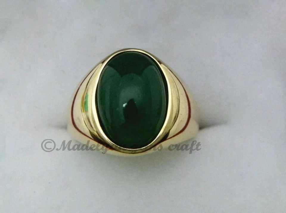 Natural Green Onyx Ring 925 Sterling Silver Ring For Men Gift Crist mas Ring - Image 2 of 4