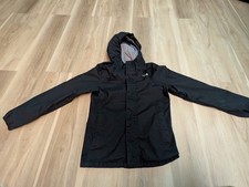 The North Face Girls Dryvent Hooded Rain Jacket Black Size L 14-16 Waterproof