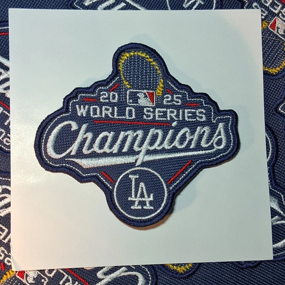 LA  Dodgers 2025 Champions Patch 3.75 x 3.4 Sew On - Image 2 of 3