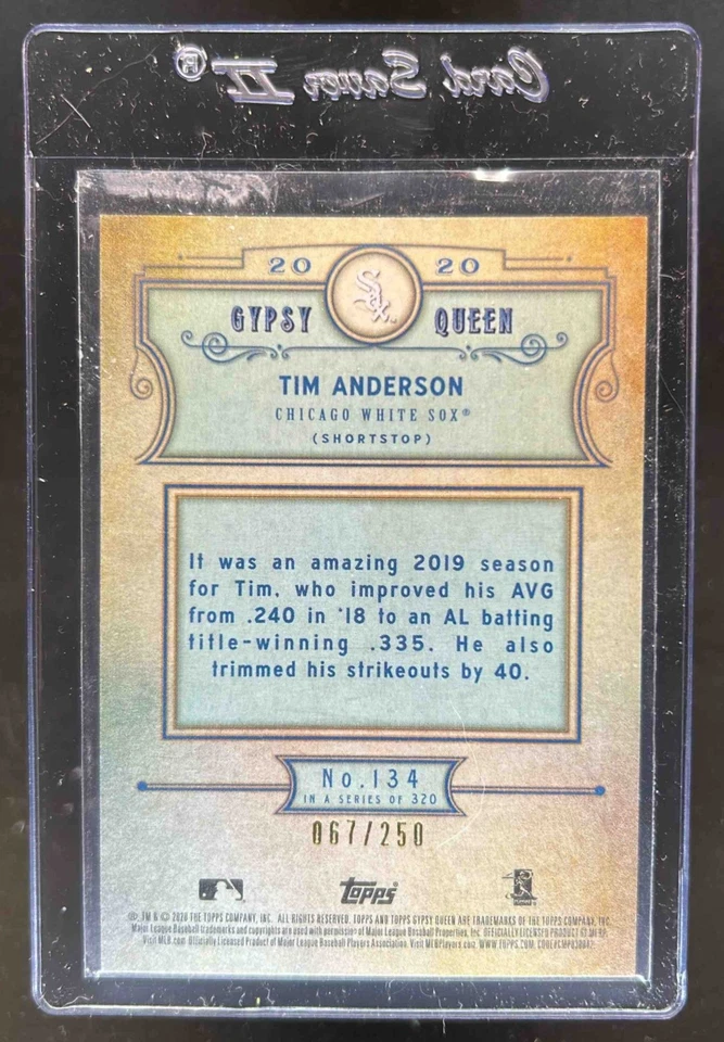 2020 Topps Gypsy Queen Tim Anderson Indigo #/250 White Sox - Image 2 of 2