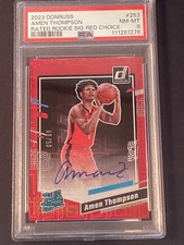 2023-24 Donruss Amen Thompson Red Choice Rated Rookie Auto #/99 NMINT! PSA 8
