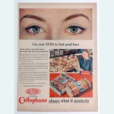 Vintage 1946 Dupont Cellophane & Kotex Sanitary Napkins Ads LIFE Magazine
