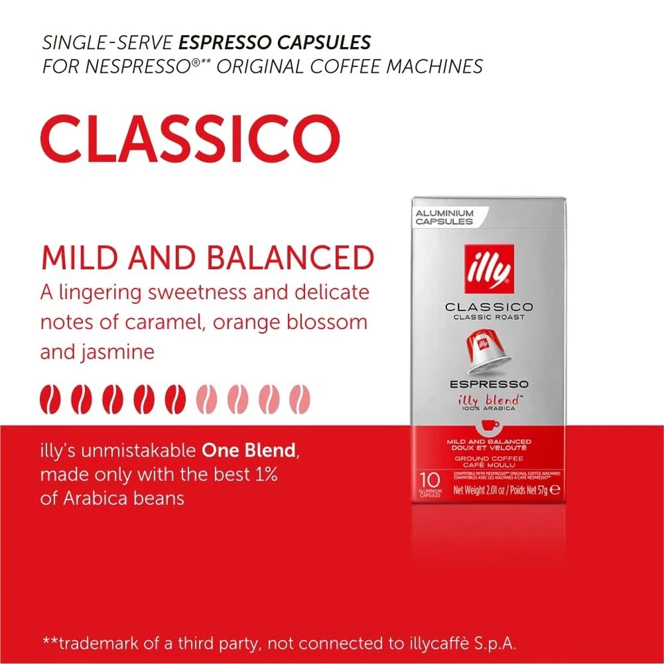 ILLY Classico ESPRESSO NESPRESSO Aceite CÁPSULAS, 10 cajas, 100 cápsulas BB 5/2025 Foto 3 de 4