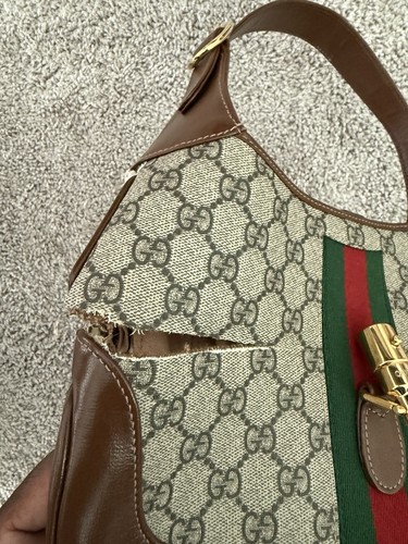 Gucci GG Supreme Jackie 1961 Small Shoulder Bag 636706 Used A Rank - Picture 4 of 12