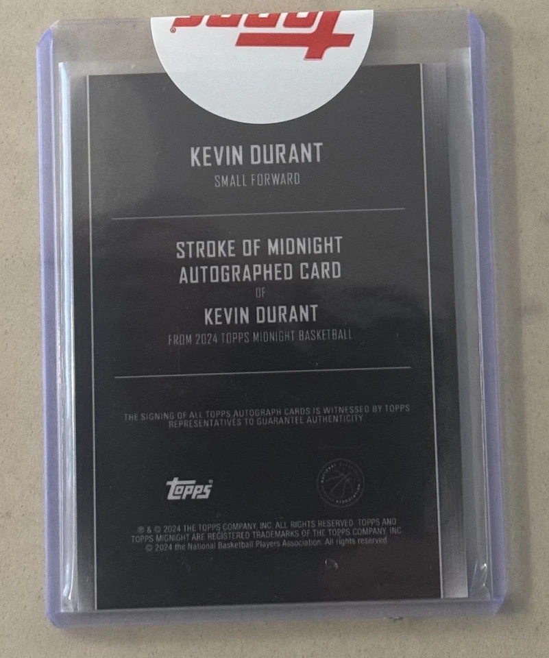 KEVIN DURANT 2024 Topps Midnight Stroke of Midnight Auto - image 2 of 2