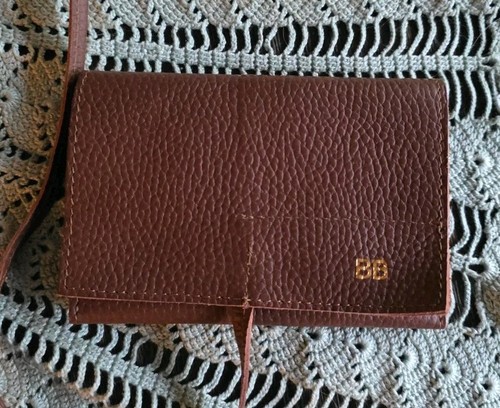 Mark and Graham Pebbled Leather Charger Roll up Travel Brown
