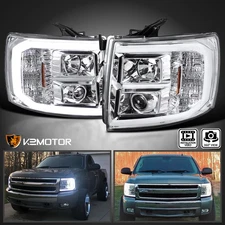 Fits 2007-2013 Chevy Silverado 1500 2500HD LED DRL Projector Headlights Lamps