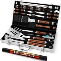 Grilliance 26-Teiliges Edelstahl GrillzubehöR Set BBQ Werkzeug Koffer Mit
